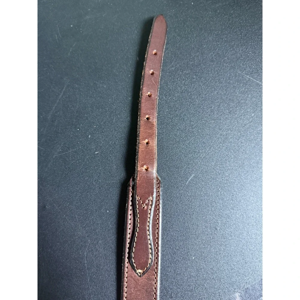 Vintage Ranger Leather Belt Brown Stitched Silver Buckle Size 40 Western‎ Rustic
